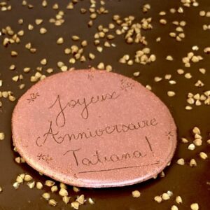 Plaque anniversaire en chocolat